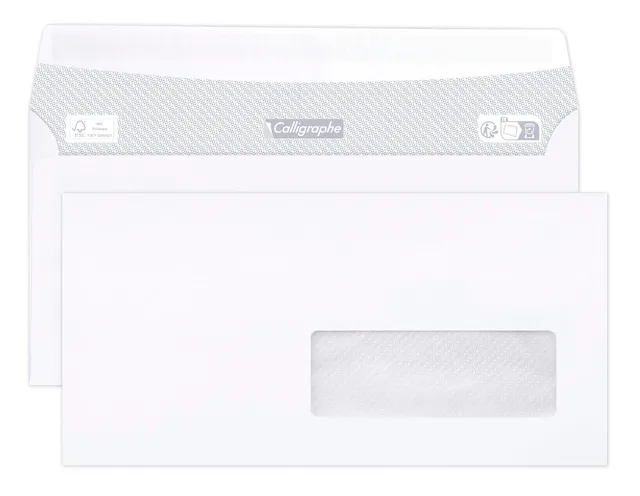 clairefontaine-calligraphe-693c-enveloppes-dl-110x220-fen-tre-35x100-x500 image 1