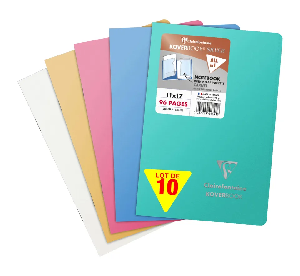 clairefontaine-koverbook-silver-lot-10-carnets-11x17-cm-96p-lign image 1
