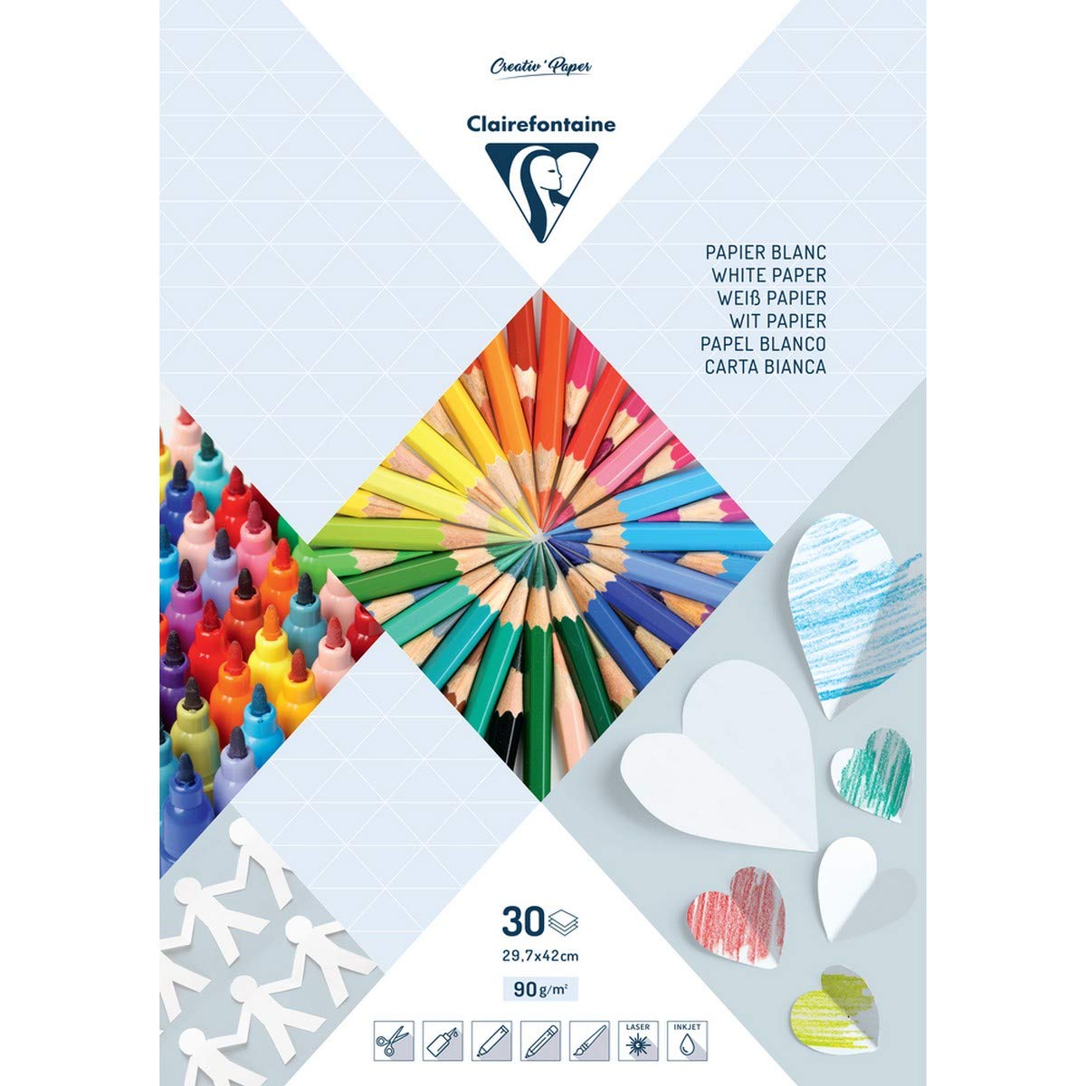 clairefontaine-painton-97240c-bloc-dessin-blanc-a3-30-feuilles image 1