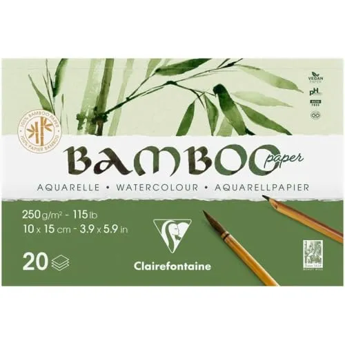 clairefontaine-painton-bloc-papier-aquarelle-bamboo-250g-15x10-lot-de-2 image 1