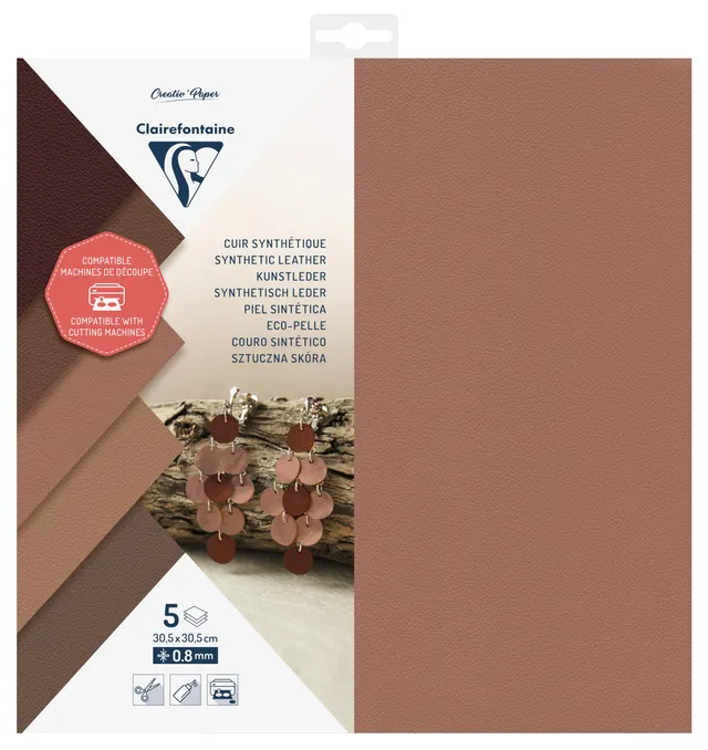clairefontaine-95737c-simili-cuir-rose-30-5x30-5-lot-de-5 image 1