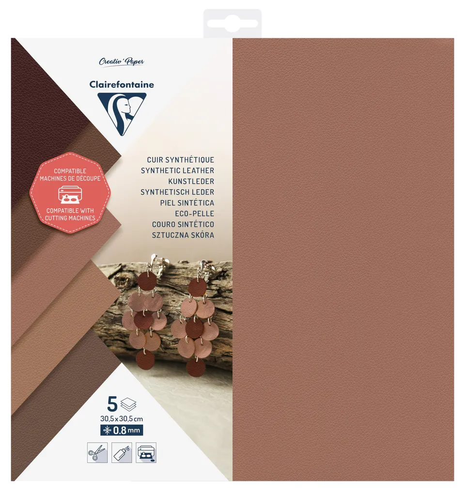clairefontaine-95737c-simili-cuir-rose-30-5x30-5-lot-de-5 image 1