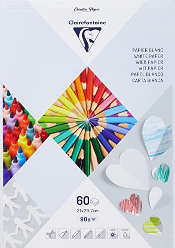 clairefontaine-bloc-papier-dessin-blanc-a4-60-feuilles-90g image 4