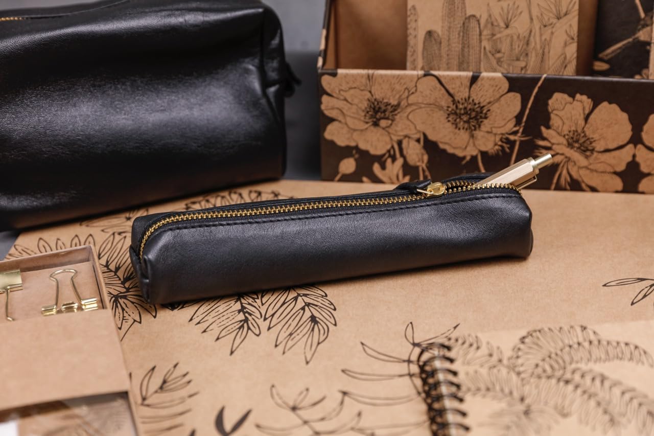 clairefontaine-le-cerisier-blanc-trousse-cuir-noir-19-5cm image 3