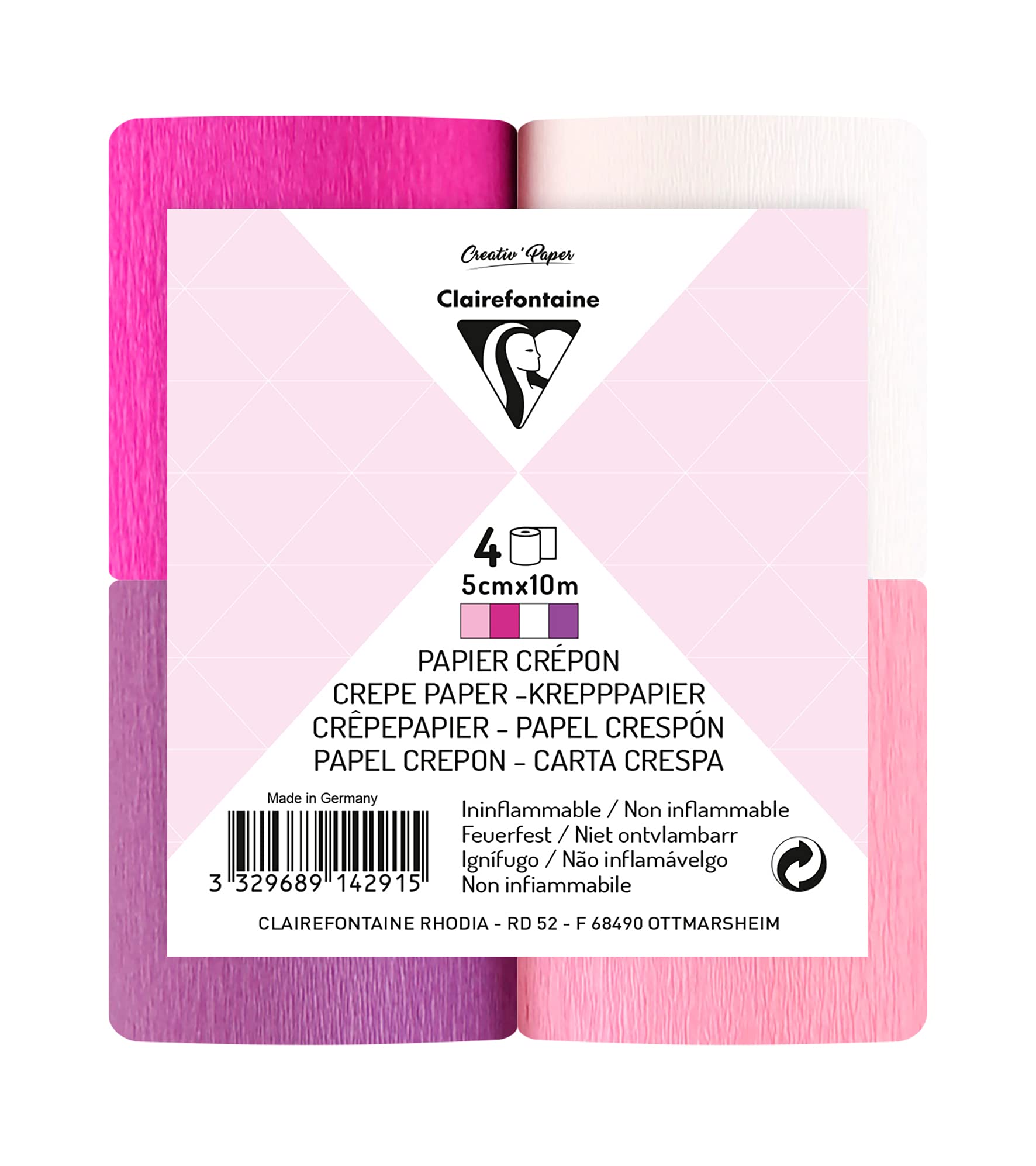 clairefontaine-tulip-papier-cr-pon-rose-5cmx10m-lot-4 image 2