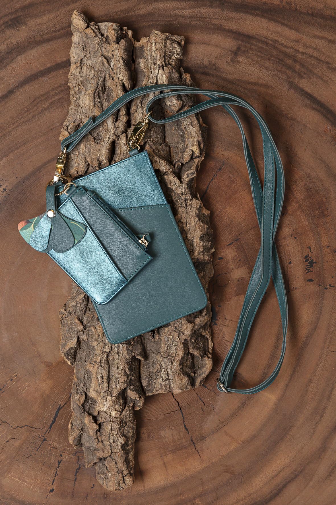 clairefontaine-ginkgo-pochette-t-l-phone-cuir-vert-3-pi-ces image 7