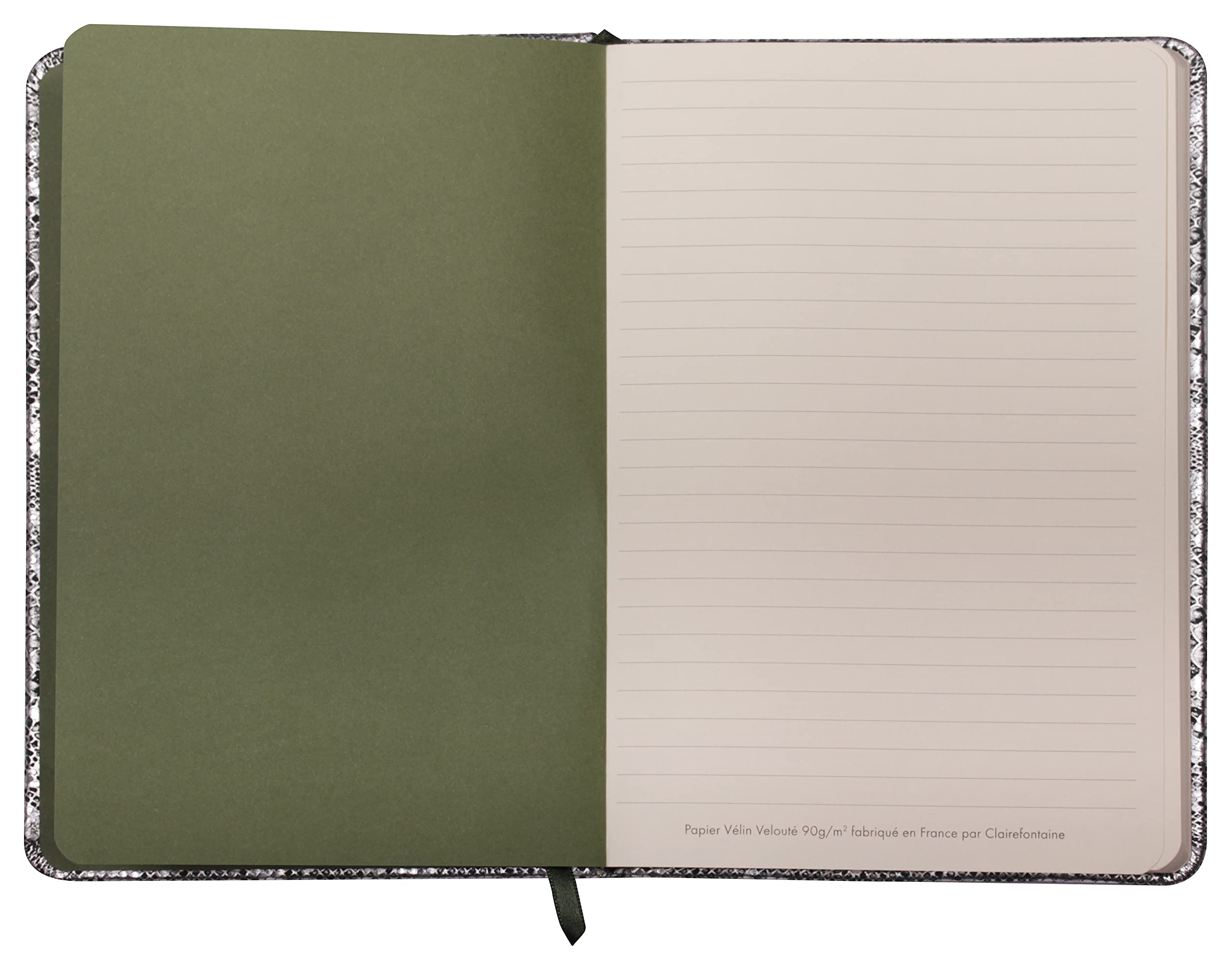 clairefontaine-age-bag-400122c-carnet-cuir-a5-vert-argent-144p image 2