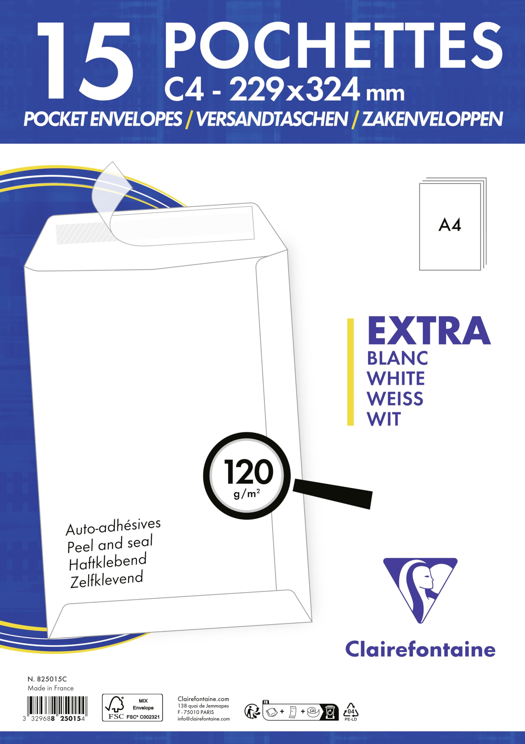 clairefontaine-1951-825015c-pochettes-c4-229x324-auto-adh-sives-x15 image 3
