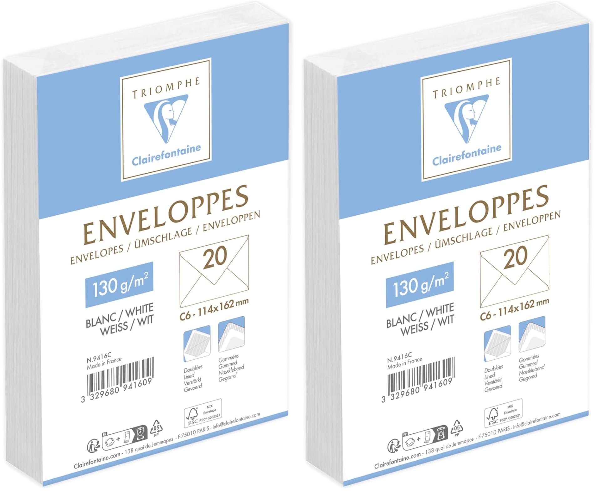 clairefontaine-triomphe-9416c-enveloppes-c6-blanches-x20-gomm-es image 6