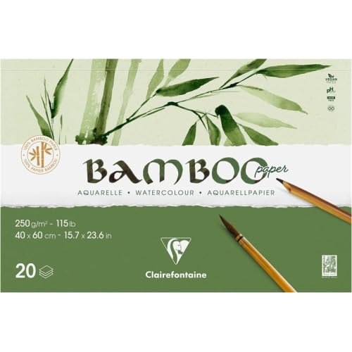 clairefontaine-painton-bloc-papier-aquarelle-bamboo-250g-60x40-lot-de-2 image 1