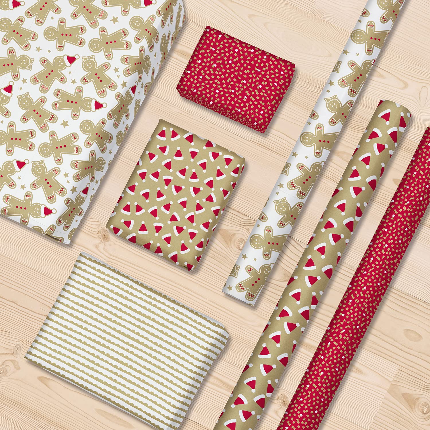 clairefontaine-tulip-papier-cadeau-kraft-pain-d-pices-12-rouleaux image 5