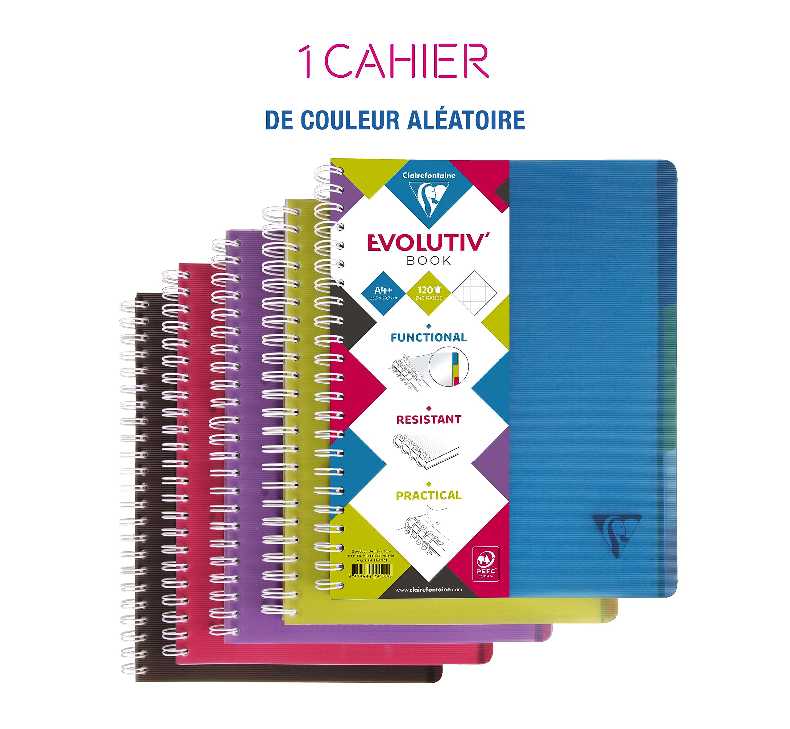 clairefontaine-terracotta-cahier-spirale-a4-240p-petits-carreaux image 2
