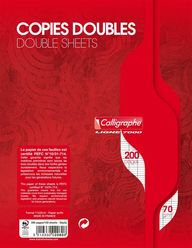 calligraphe-2080c-copies-doubles-17x22-grands-carreaux-70g image 1