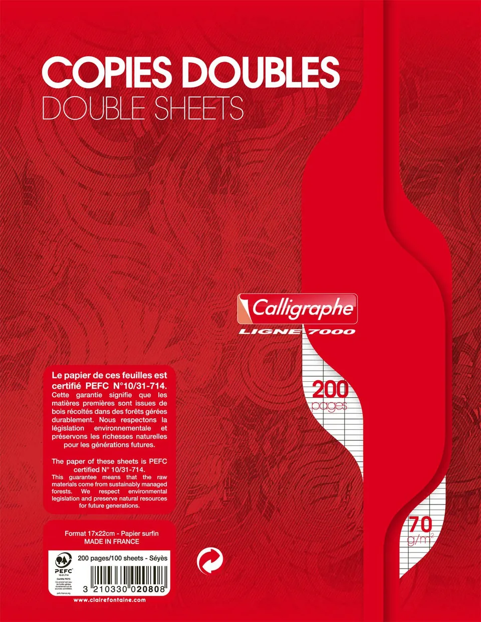 calligraphe-2080c-copies-doubles-17x22-grands-carreaux-70g image 1