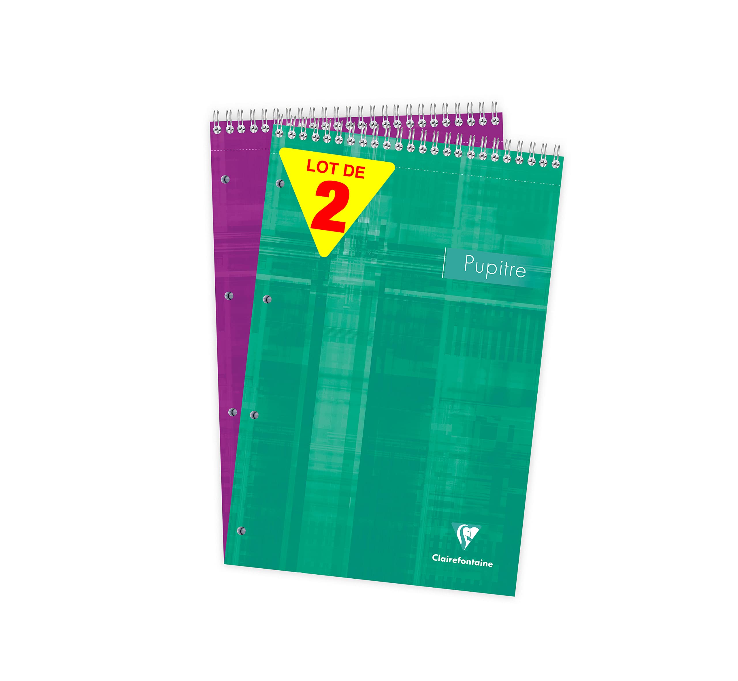 clairefontaine-1951-86155amzc-lot-2-blocs-pupitre-a4-lign-marge image 1