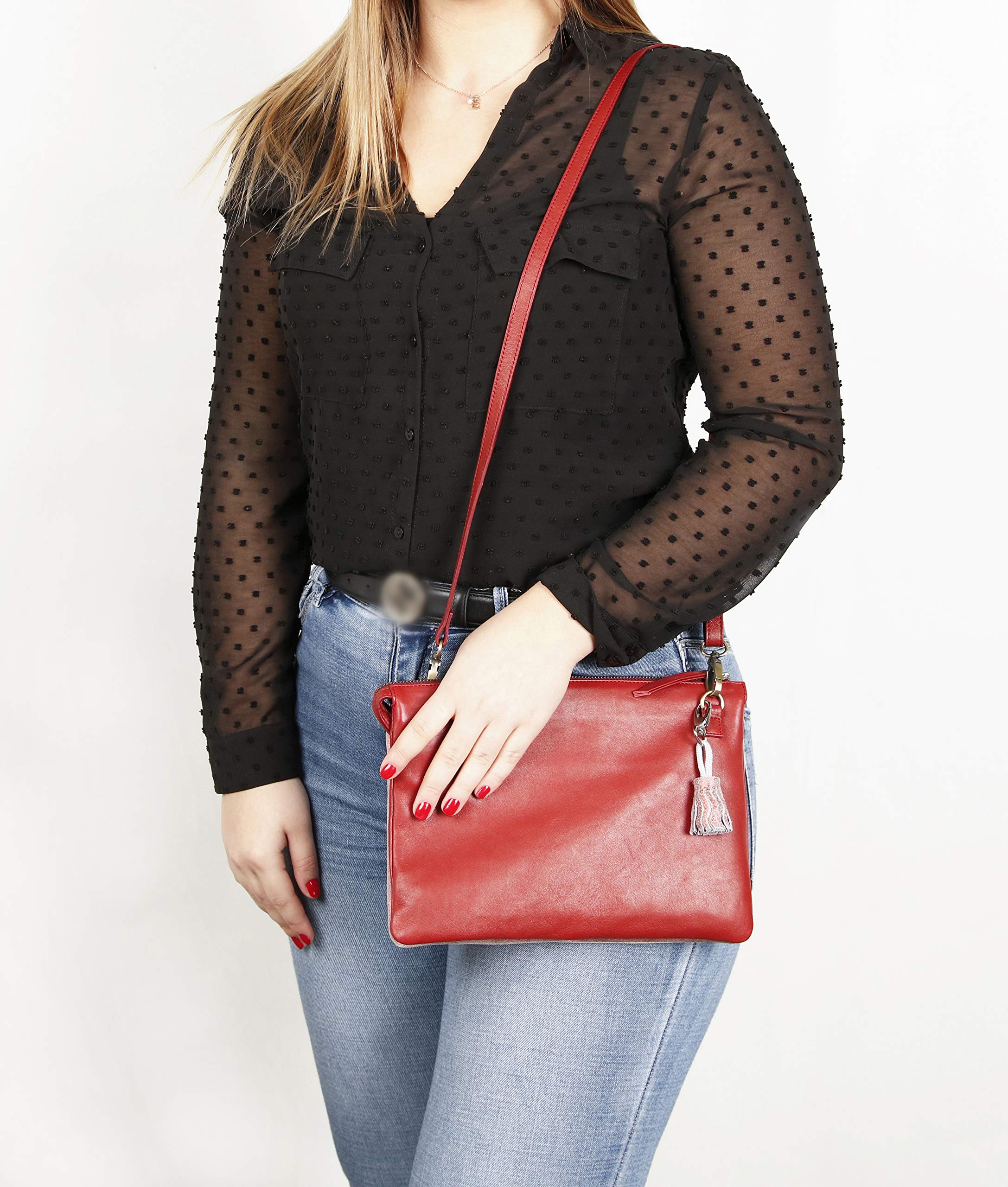 clairefontaine-age-bag-410076c-sac-cuir-rouge-27-cm-agneau image 4