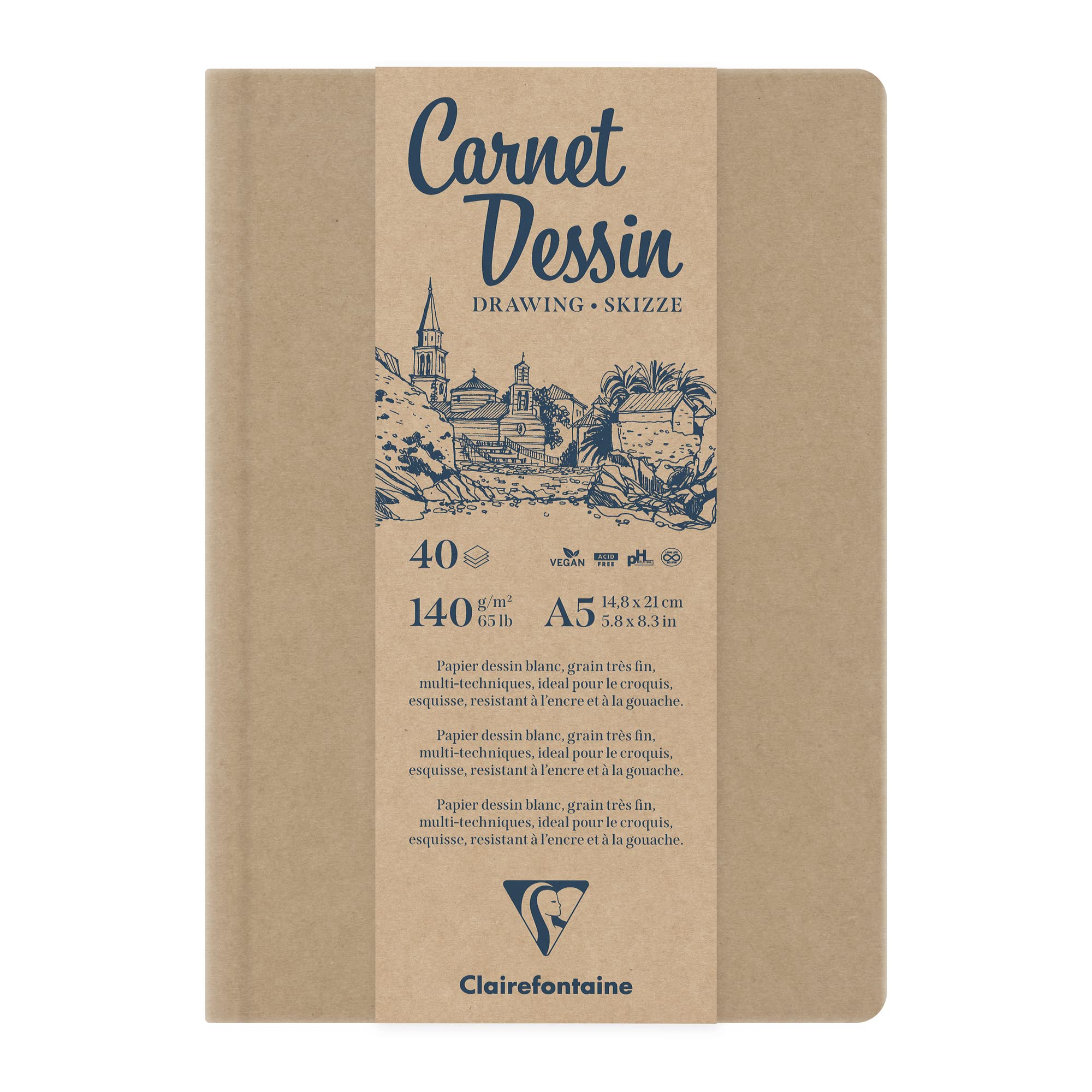 clairefontaine-painton-carnet-dessin-cousu-a5-140g-kraft image 1