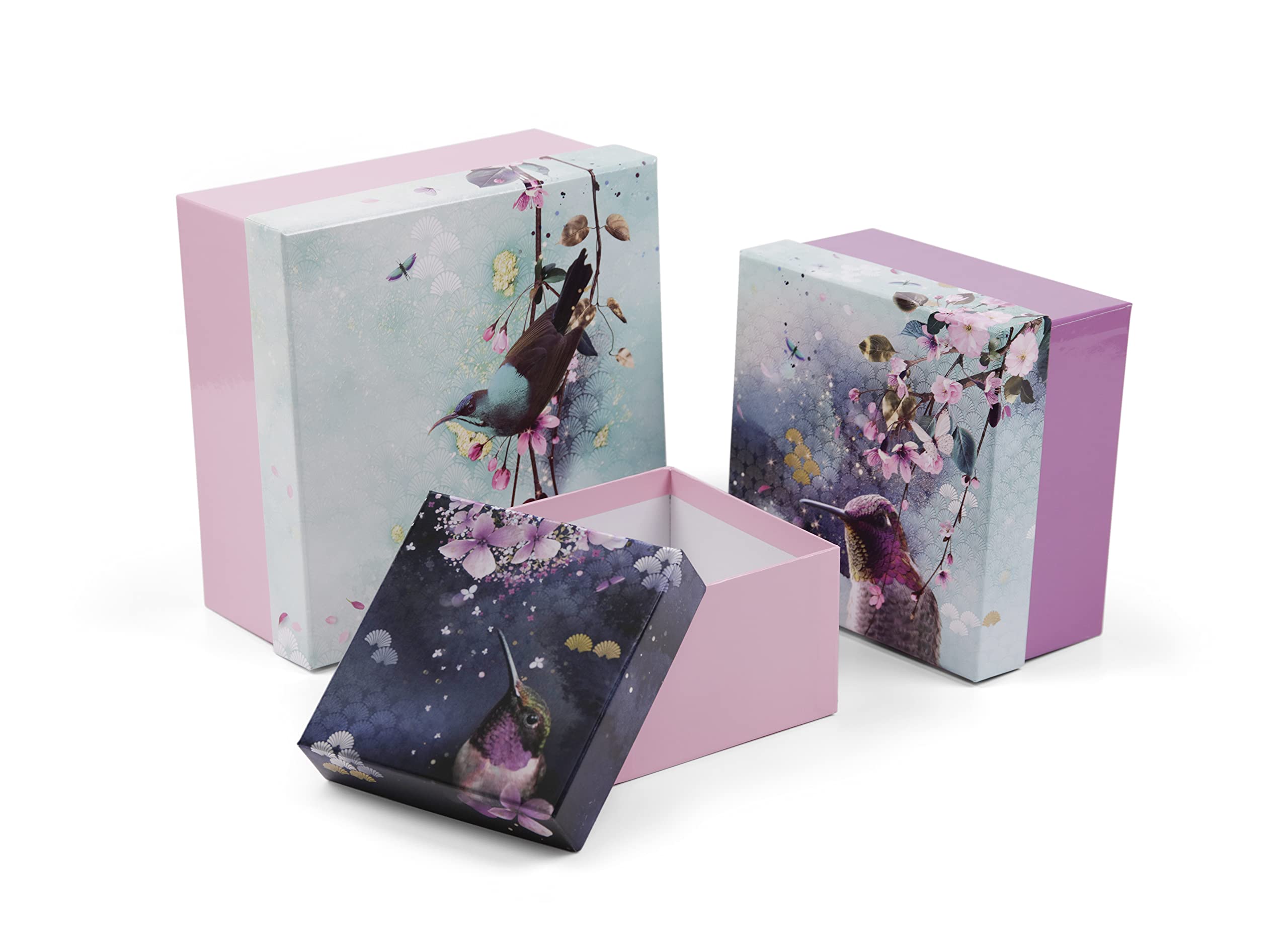 clairefontaine-sakura-dream-lot-3-bo-tes-rangement-floral-carr image 1