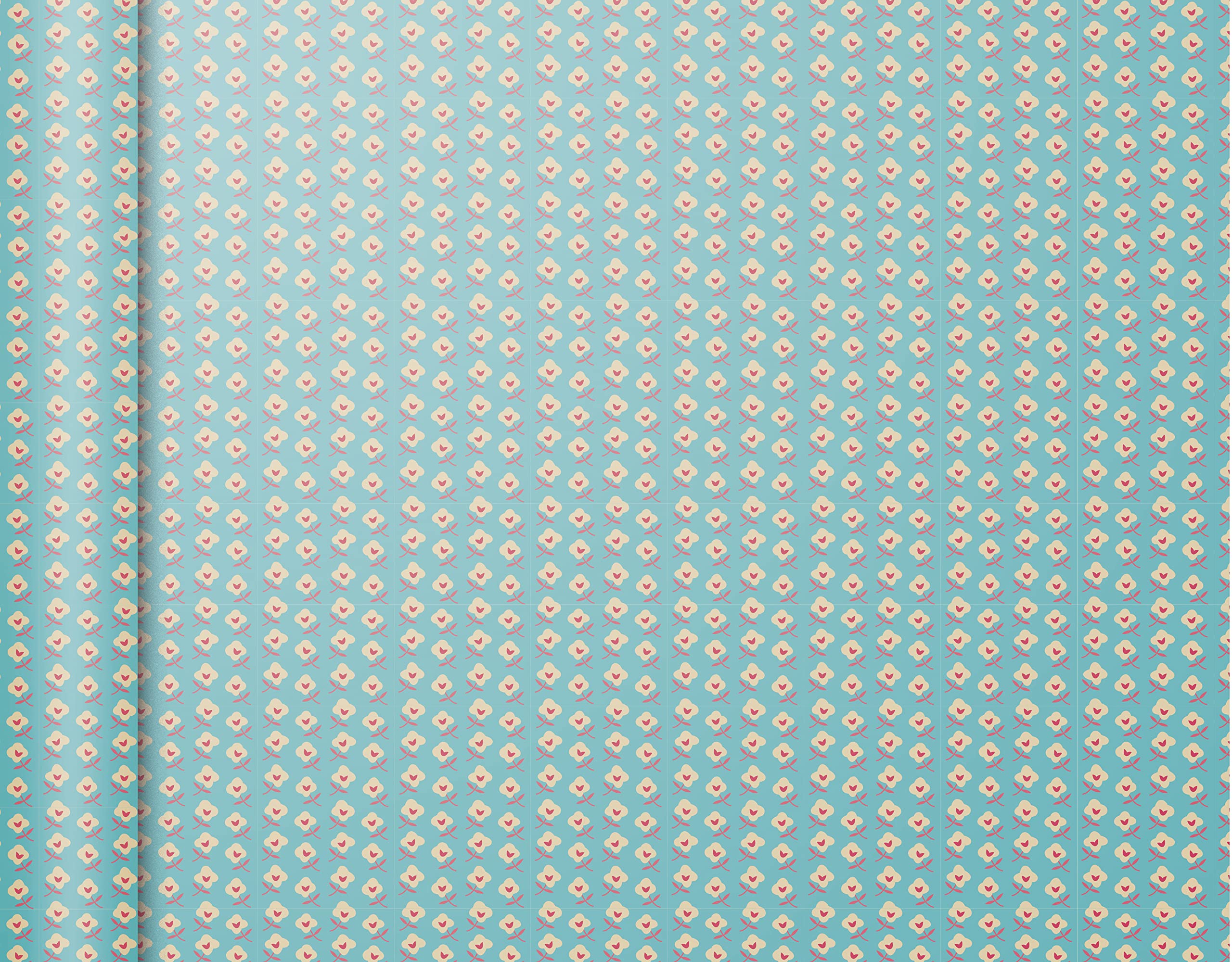clairefontaine-france-223871c-rouleau-papier-cadeau-fleurs-bleues image 2