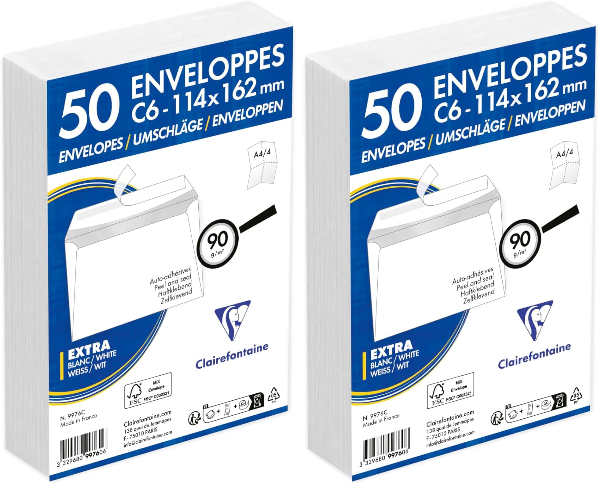 clairefontaine-triomphe-9976c-enveloppe-c6-x50-blanche-sans-fen-tre image 5