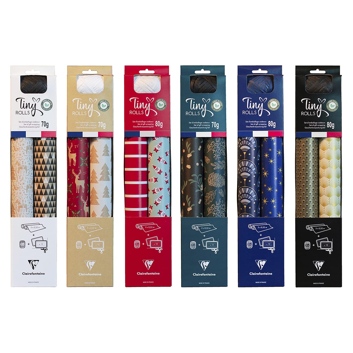 clairefontaine-tiny-rolls-kit-papier-cadeau-kraft-rouge-2x5m image 6