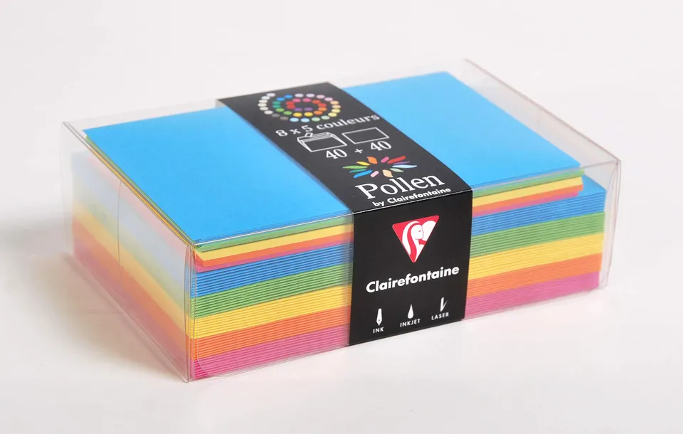 clairefontaine-pollen-coffret-cartes-enveloppes-t-40-40 image 1