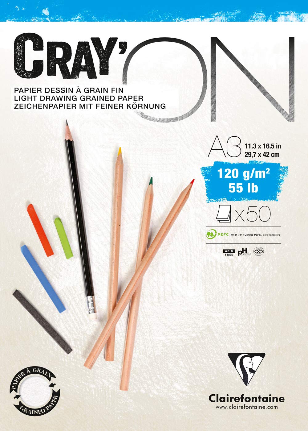 clairefontaine-cray-on-bloc-dessin-a4-50-feuilles-120-g-grain-fin image 5