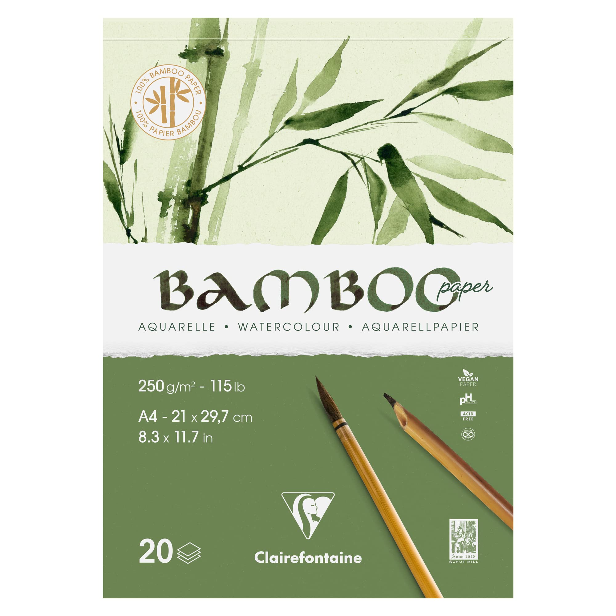 clairefontaine-painton-975919c-bloc-aquarelle-a4-bambou-250g image 1