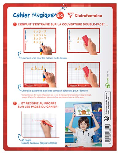 clairefontaine-66751c-cahier-magique-17x22-cm-ardoise-carreaux image 8
