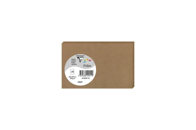 clairefontaine-pollen-29011c-cartes-kraft-8-2x12-8-x25 image 1