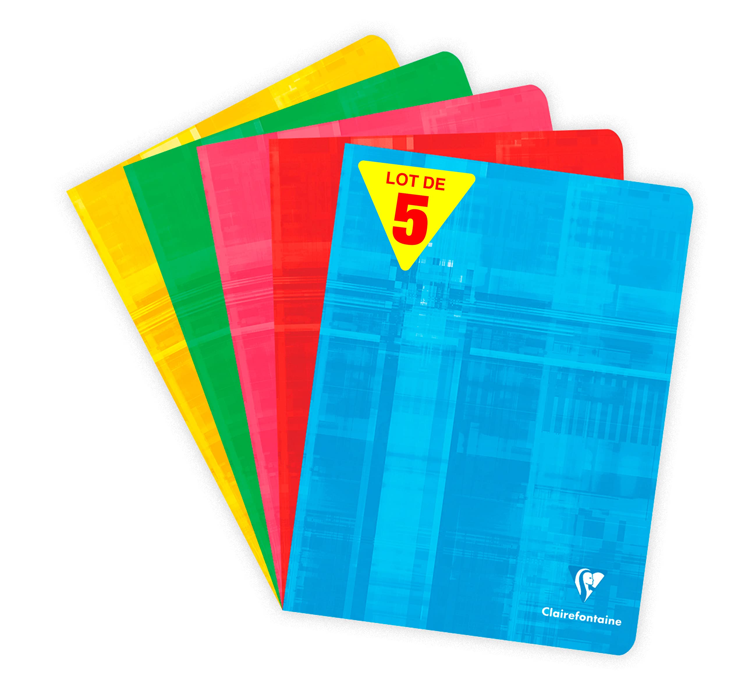 clairefontaine-back-to-basics-lot-5-cahiers-17x22-grands-carreaux-48p image 1