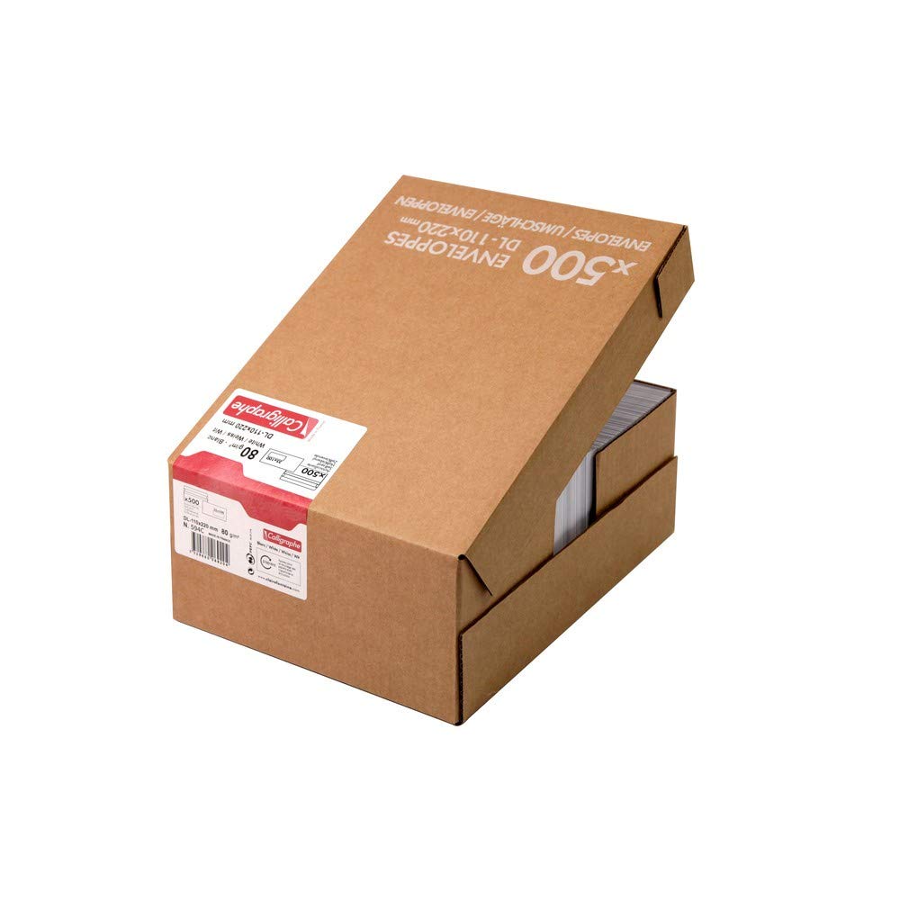 calligraphe-enveloppes-fen-tre-blanches-11x22-cm-80g-x500 image 3