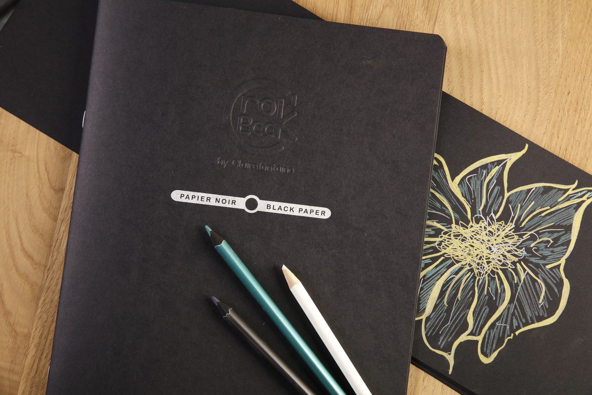 clairefontaine-crok-book-cahier-dessin-a4-90g-couverture-rouge image 2