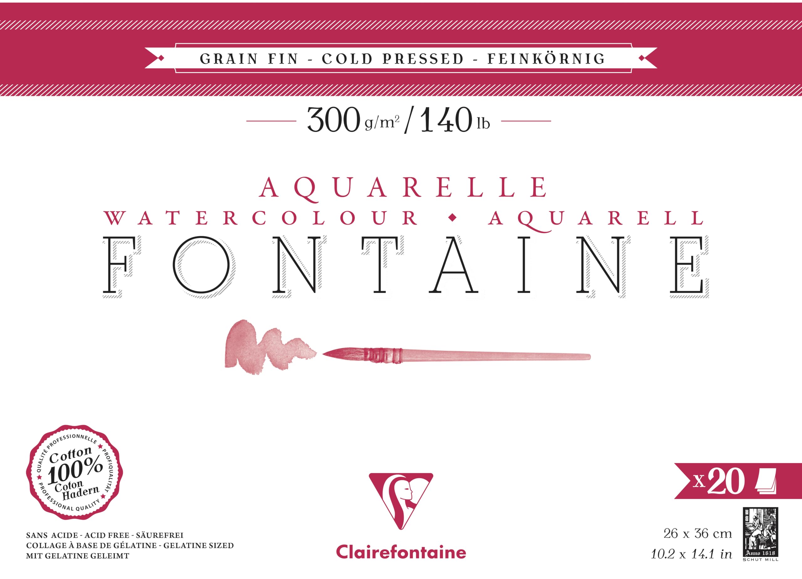clairefontaine-fontaine-bloc-aquarelle-18x24-100-coton-25-feuilles image 5