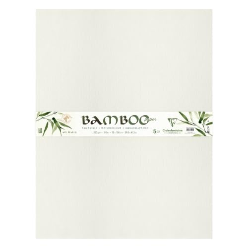 clairefontaine-painton-papier-aquarelle-bamboo-250g-75x105-5-feuilles image 1