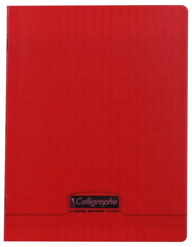 clairefontaine-calligraphe-18123c-cahier-rouge-17x22-grands-carreaux image 1