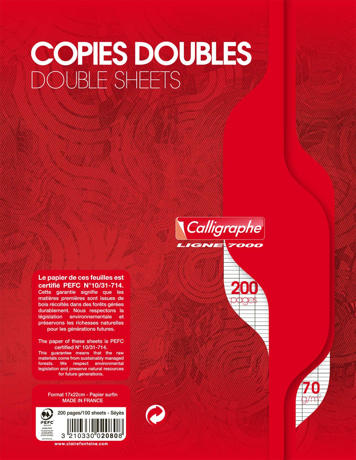 calligraphe-2080c-copies-doubles-17x22-grands-carreaux-70g image 1
