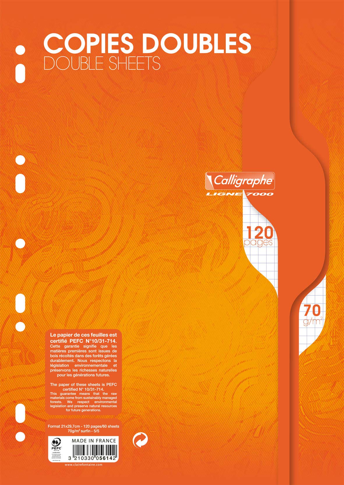 clairefontaine-calligraphe-5614c-copies-doubles-a4-120p-petits-carreaux image 1