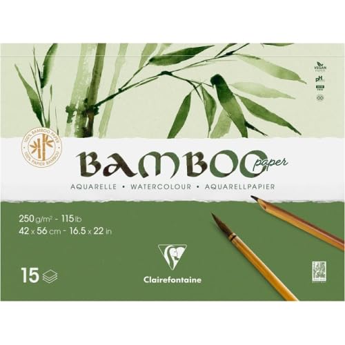 clairefontaine-painton-bloc-papier-aquarelle-bamboo-250g-56x42-lot-de-2 image 1