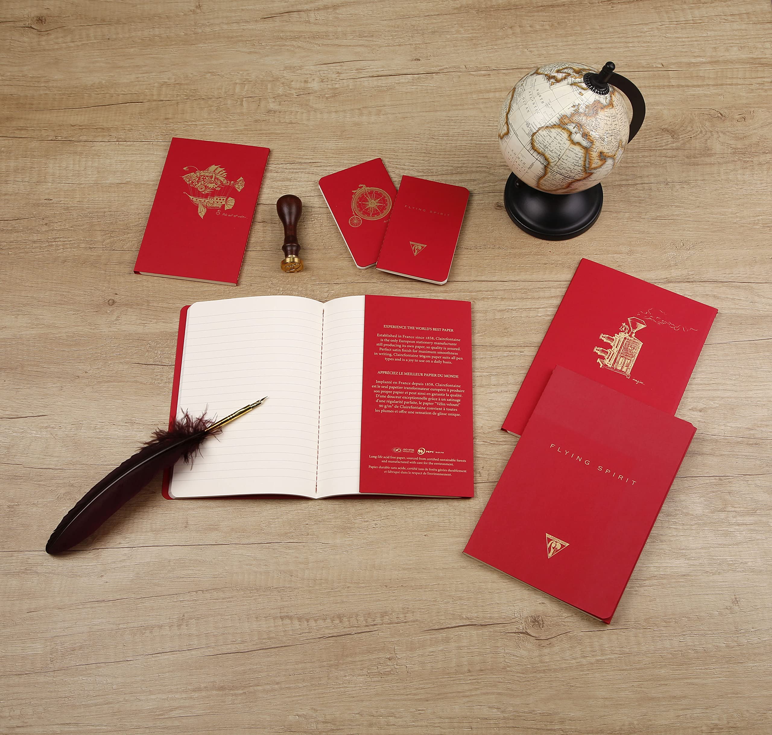 clairefontaine-flying-spirit-carnet-cousu-7-5x12-rouge-lign-48p image 7