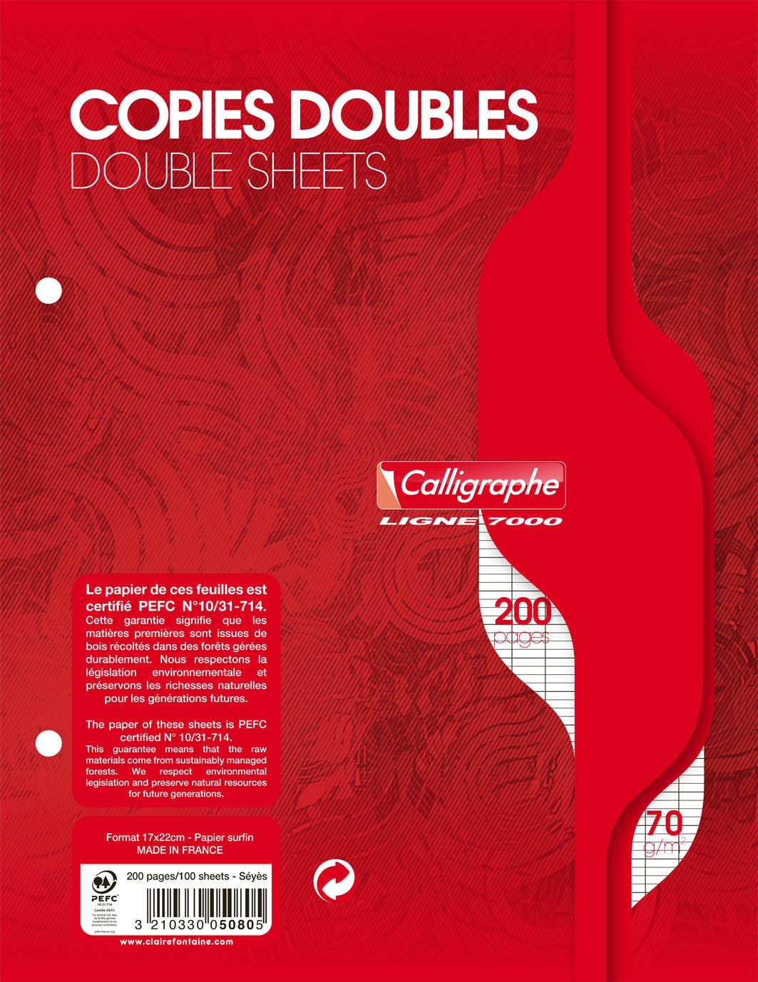 clairefontaine-calligraphe-5080c-copies-doubles-17x22-200p-grands-carreaux image 1