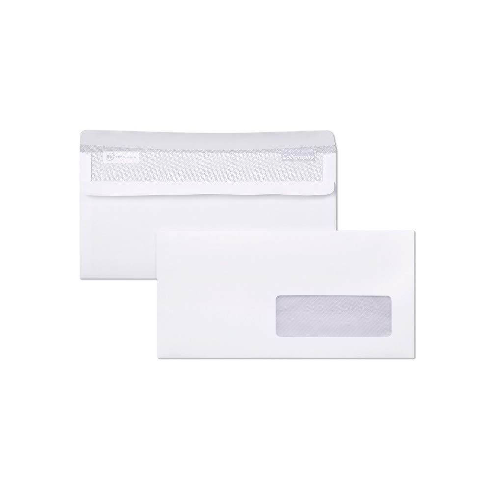 calligraphe-enveloppes-fen-tre-blanches-11x22-cm-80g-x500 image 1