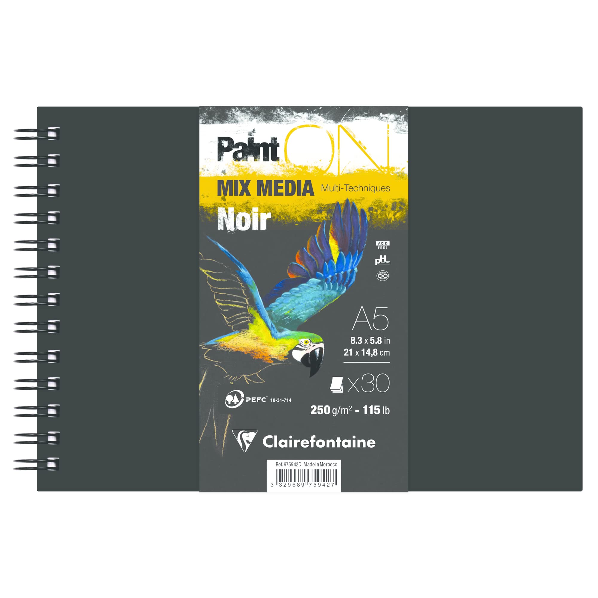 clairefontaine-painton-975943c-carnet-spiral-a4-noir-30-feuilles image 3
