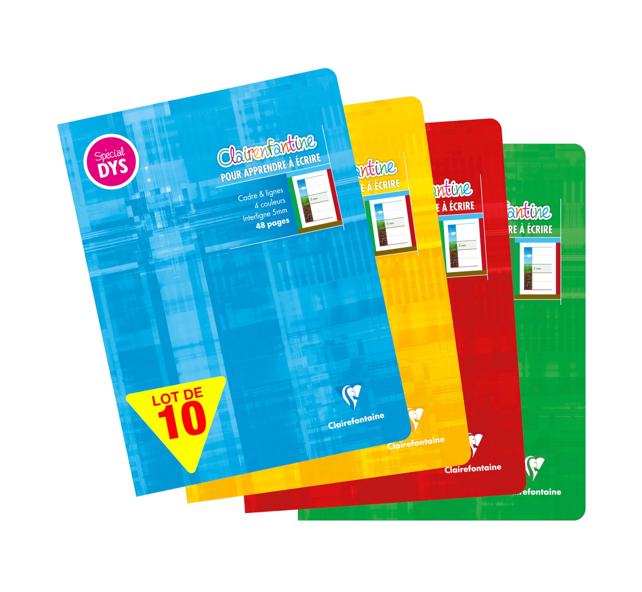 clairefontaine-1951-36138c-cahier-a4-48p-lignage-4-couleurs-dys-3mm image 6