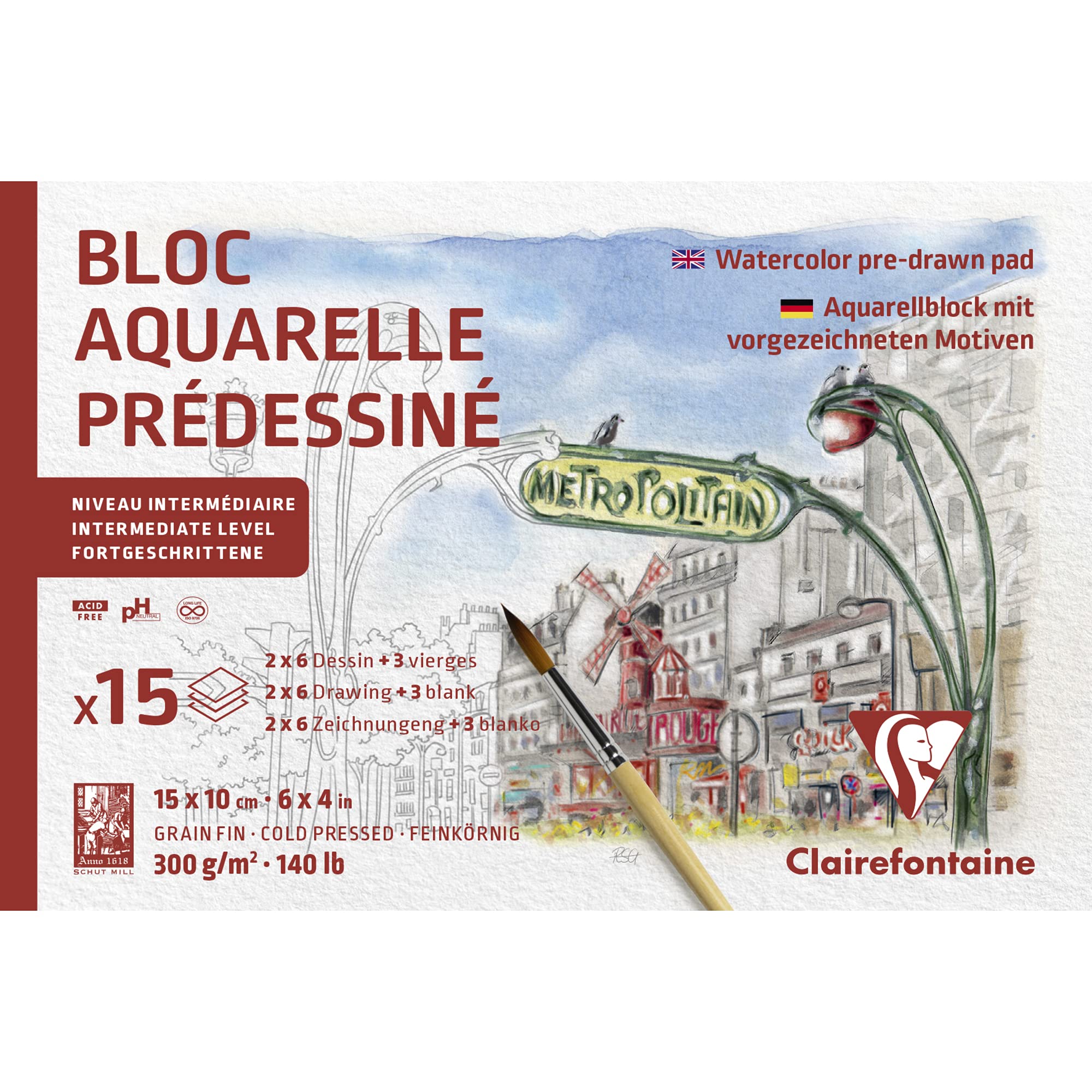 clairefontaine-painton-bloc-aquarelle-animaux-30x40-cm-15-feuilles-300g image 6