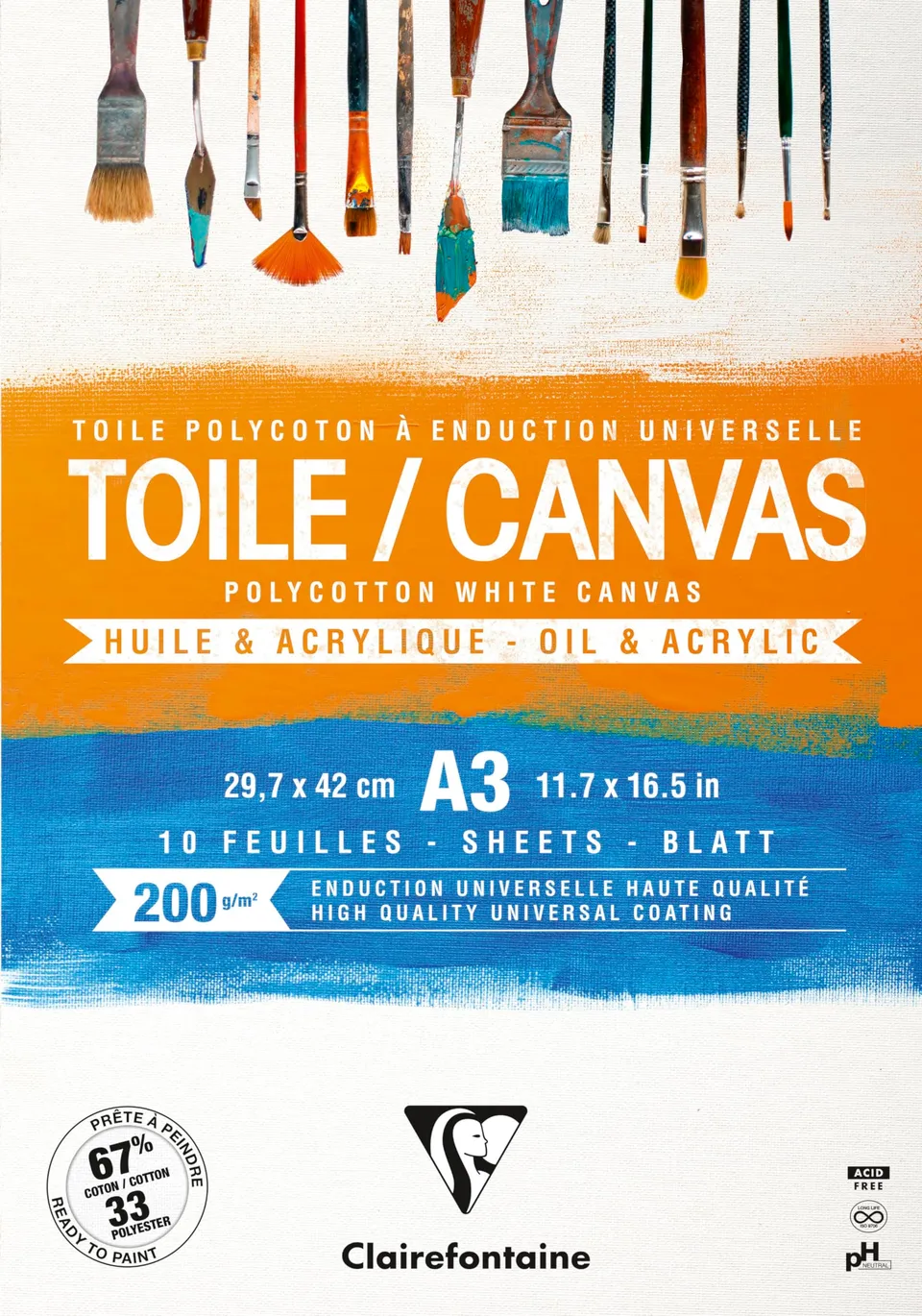 clairefontaine-bloc-10-toiles-cosmos-blanc-a3-29-7x42cm-200g image 1