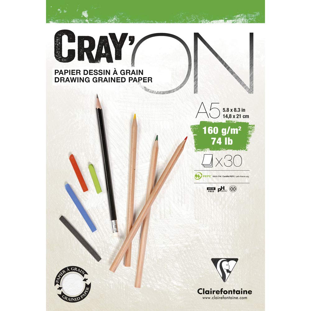 clairefontaine-cray-on-bloc-dessin-a4-50-feuilles-120-g-grain-fin image 6