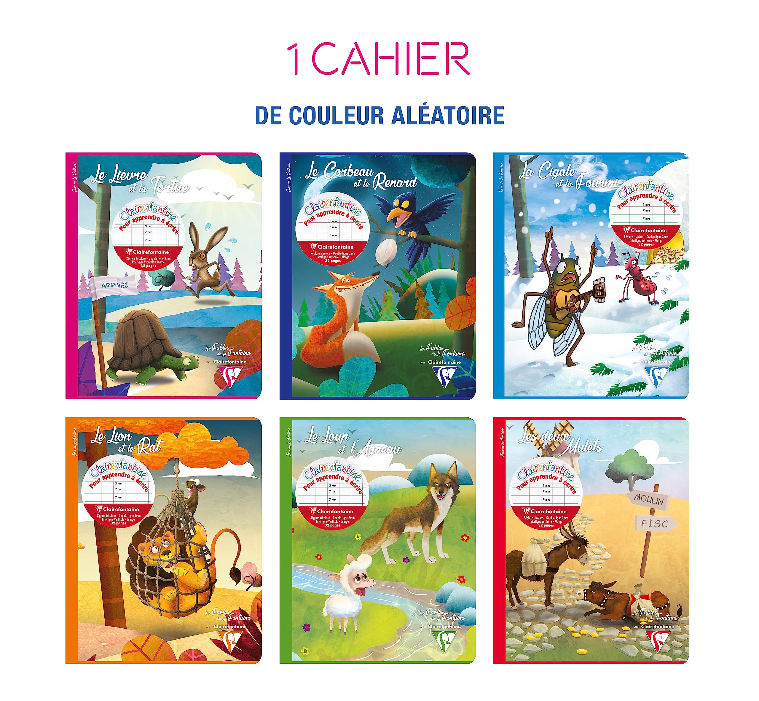 clairefontaine-fables-36794c-cahier-criture-17x22-double-ligne-3-mm image 2