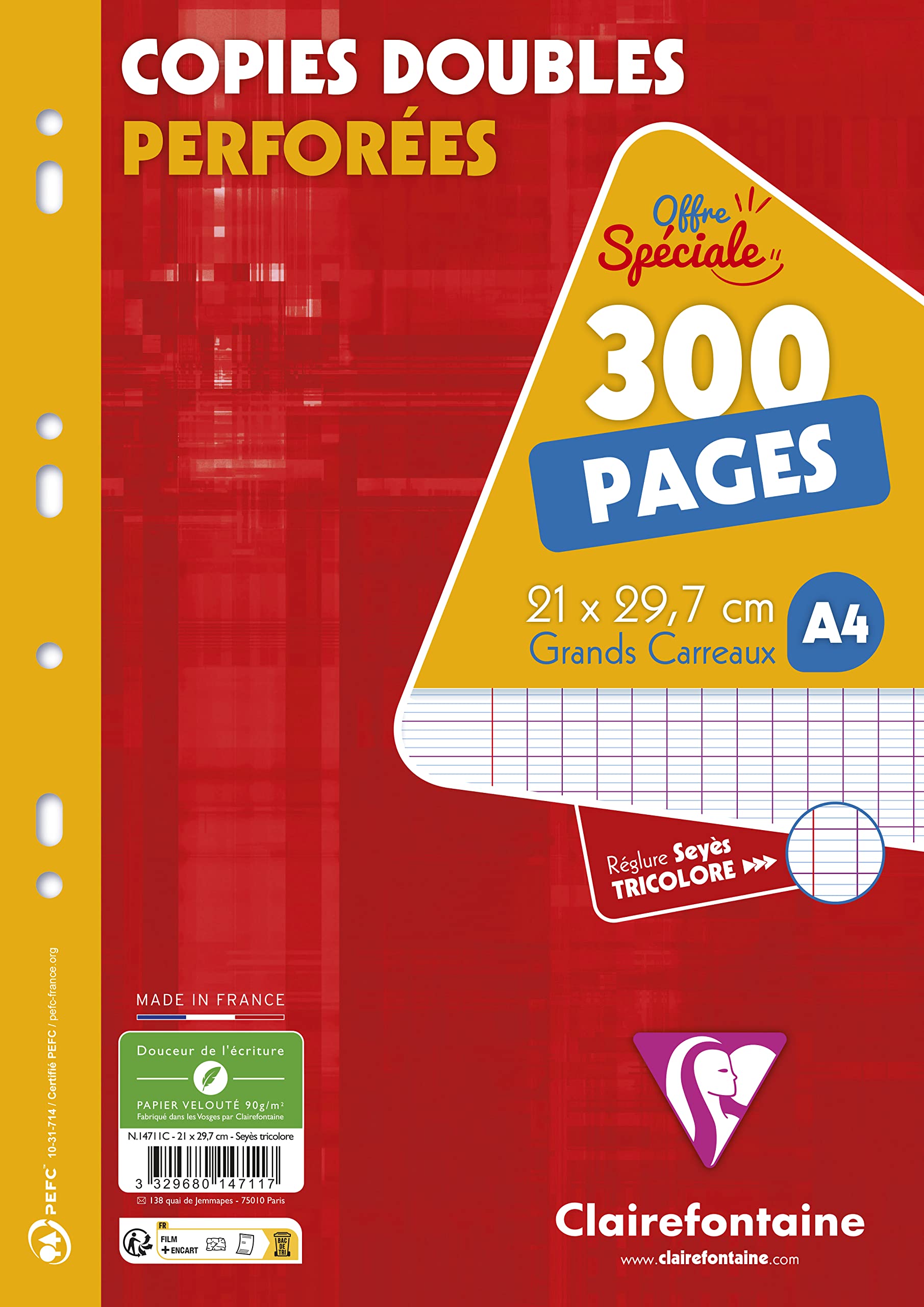 clairefontaine-1951-copies-perfor-es-a4-grands-carreaux-2x300-pages-90g image 5
