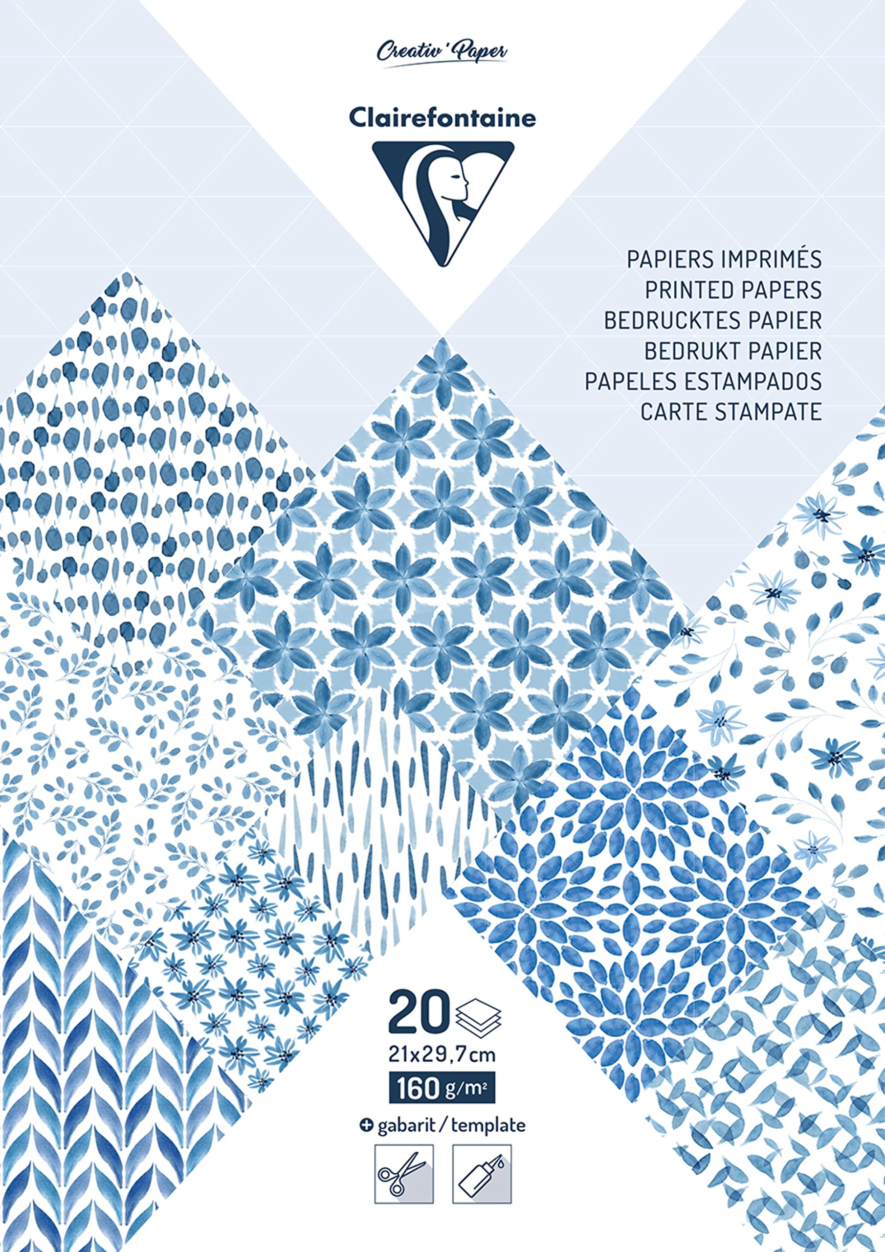clairefontaine-95544c-bloc-scrapbooking-shibori-floral-a4-160g image 1
